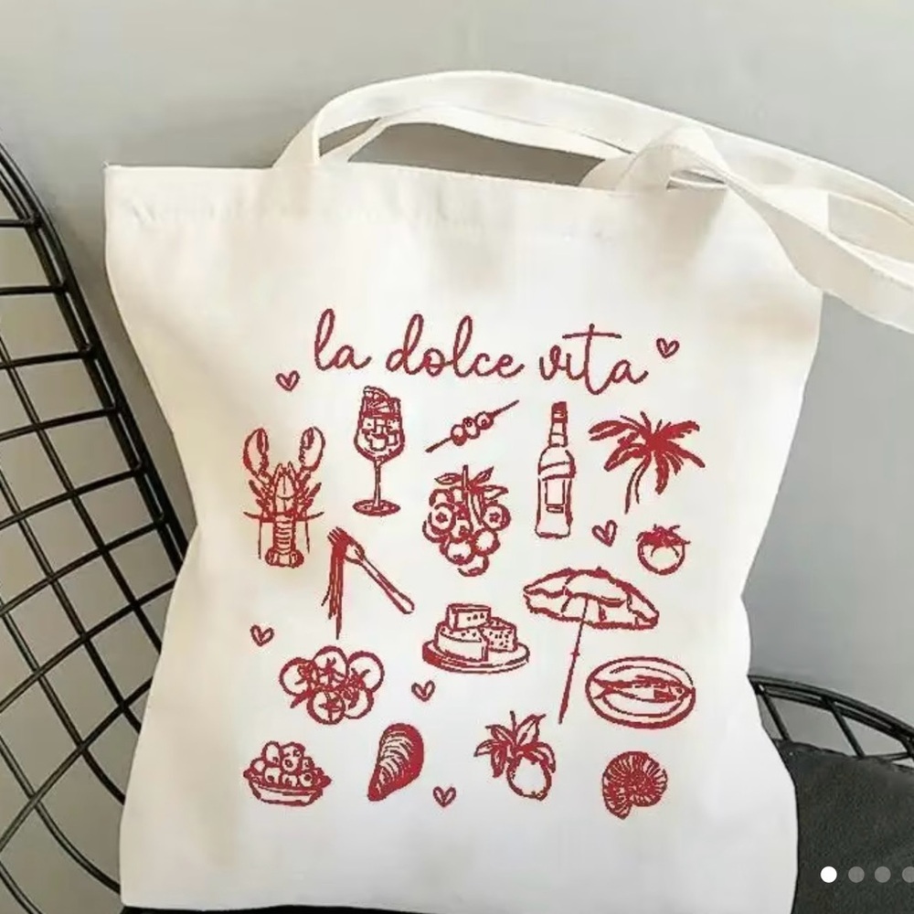 La Dolce Vita Cream Tote Bag NWT - Picture 6 of 8